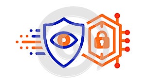 Data Security Digital Protection, Cybersecurity Shield Icon, vector design Generative AI