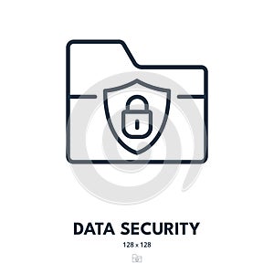 Data Security Icon. Safety, Privacy, Secure. Editable Stroke. Vector Icon