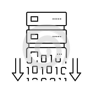 data security line icon vector illustration