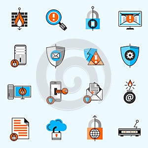 Data Security Line Icons Set