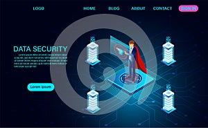 Data security modern concept. protects data from thefts data