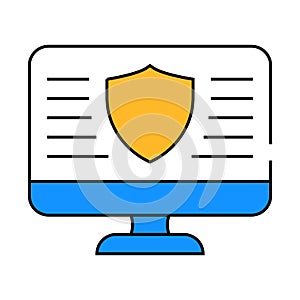 data security operating system icon color illustration