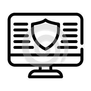 data security operating system line icon vector illustration