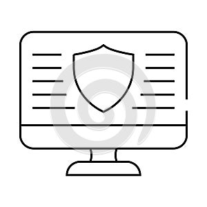 data security operating system line icon vector illustration