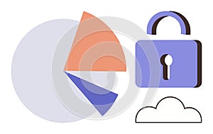 Data Security with Pie Chart Analysis and Cloud Symbol