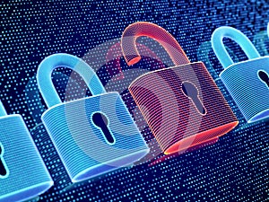 Data security and privacy concept. Visualization of personal or business information safety.