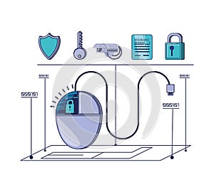 Data security technology set icons