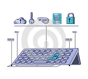 Data security technology set icons