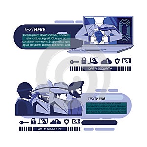 Data security technology set icons