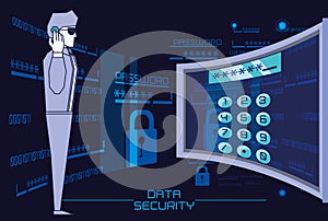 Data security technology set icons