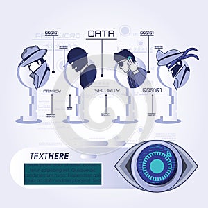 Data security technology set icons