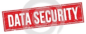 DATA SECURITY text on red grungy rectangle stamp