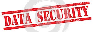 DATA  SECURITY text on red grungy rectangle stamp