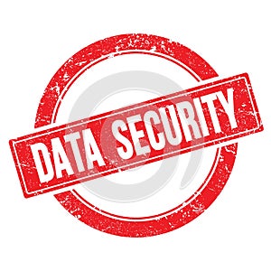 DATA  SECURITY text on red grungy round stamp