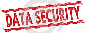 DATA SECURITY text on red lines stamp sign