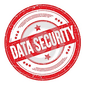 DATA SECURITY text on red round grungy stamp