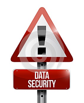 Data security warning sign illustration