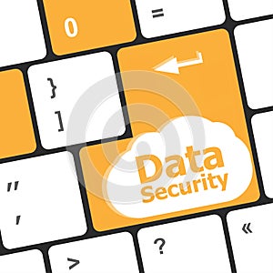 Data security word with icon on keyboard button