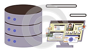 Data Server and Analytics Dashboard Representing Information Management and Data Processing