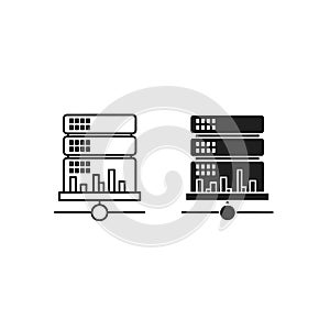 Data Server and Analytics Icon Set