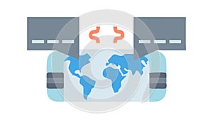 Data Server Cloud Exchange Connection Icon, vector design Generative AI