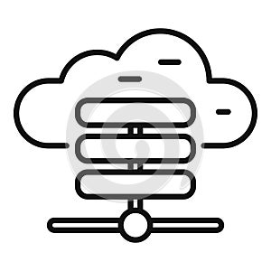 Data server cloud icon outline vector. File storage