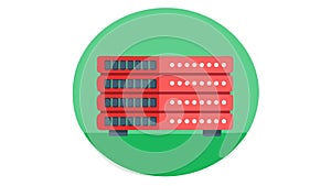 Data Server Farm Storage, IT Infrastructure Icon, vector design Generative AI