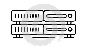Data Server Hardware Icon, Computing and Infrastructure Symbol, vector design Generative AI