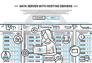 Data Server and Hosting - line design website header