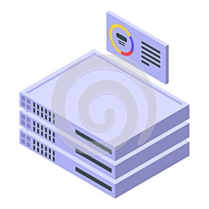 Data server icon isometric vector. Rack center