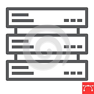 Data server line icon
