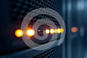 Data Server Network Lights Active Storage Server Rack