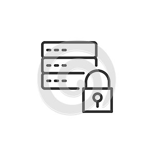 Data server protection line icon