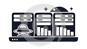 Data Server Rack Cabinet, Information Technology Storage, vector design Generative AI