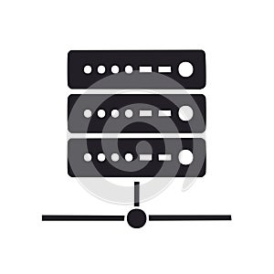 Data Server Rack Illustration Representing Networking and Hosting Services