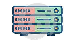 Data Server Rack Network Infrastructure Computing Vector, vector design Generative AI