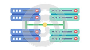 Data Server Rack Network Vector Icon for Technology, vector design Generative AI