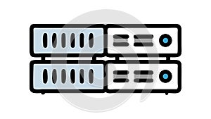 Data Server Rack, Web Hosting Cloud Computing, vector design Generative AI