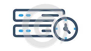 Data Server Time Icon for Processing and Analytics, vector design Generative AI