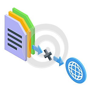 Data service lost icon isometric vector. Internet error