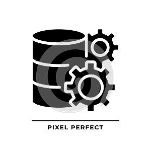 Data settings black glyph icon