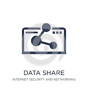Data share icon. Trendy flat vector Data share icon on white background from Internet Security and Networking collection