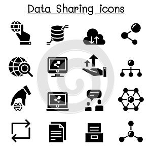 Data sharing icon set