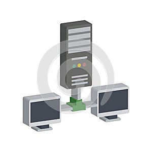 Data sharing isometric style Vector Icon which can easily modify or edit