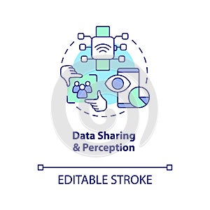 Data sharing, perception concept icon