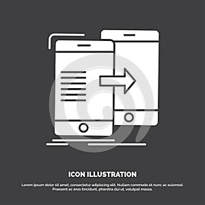 data, Sharing, sync, synchronization, syncing Icon. glyph vector symbol for UI and UX, website or mobile application