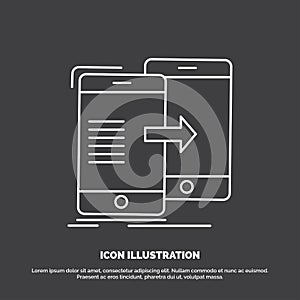 data, Sharing, sync, synchronization, syncing Icon. Line vector symbol for UI and UX, website or mobile application