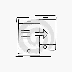 data, Sharing, sync, synchronization, syncing Line Icon. Vector isolated illustration
