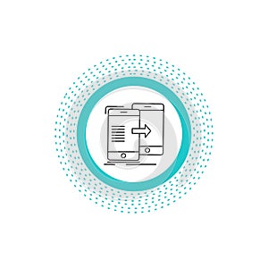 data, Sharing, sync, synchronization, syncing Line Icon. Vector isolated illustration