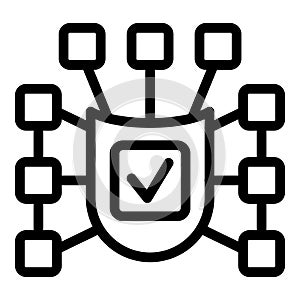 Data shield network icon outline vector. Threat virus